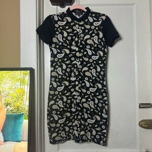 Worn once designer Fred Perry Amy Winehouse Foundation black paisley size UK 8